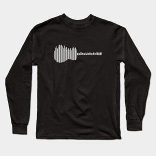 Acoustic Guitar Sound Waves Dark Theme Long Sleeve T-Shirt